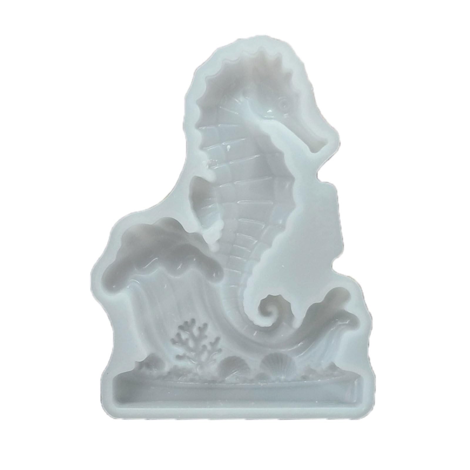 Pangboer Multicolor Hobby Mold Silicone Seahorse Figure Form, Detailed Marine Pattern Finish, Casting Tool For Decor Makers, Creative Displays Seahorse Mold Marine Theme Casting Form Decor