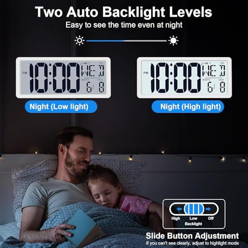 Bluetooth Auto-Sync 15-Inch Digital Clock