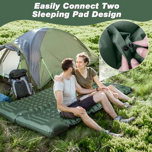 JATEKA Isomatte Camping, Aufblasbare Isomatte Ultraleicht, Sleeping Isomatte mit Kissen & Fußpumpe, Kompakte Leichte Schlafmatte für Camping Rucksackreisen Wandern Reisen Zelt 5