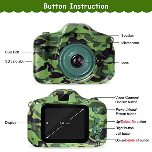 Deker Kids Camera Underwater Waterproof Camera For Best Christmas Birthday Gifts For Boys Girls Age 3-12 Hd Digital Video Camera Mini Children Camcorder Camera 2 Inch Ips Screen With 32Gb Card (Green) #TOP5