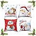 Świąteczna poszewka na poduszkę 4 sztuki, Święty Mikołaj poszewka na poduszkę na sofę kanapę samochód dekoracja domu, dwustronny wzór 45 cm