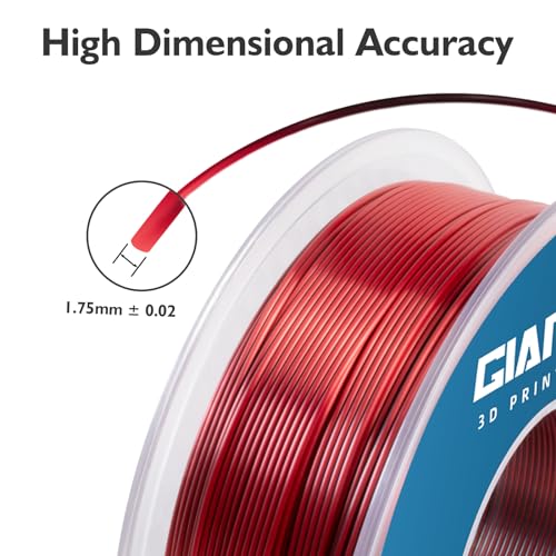 Image of GIANTARM Dual Color PLA Filament, Silk PLA Filament 1.75mm + /-0.02mm,1KG Spool(2.2lbs) Vacuum Packaging, 3D Printing Filaments Fit Most FDM Printer