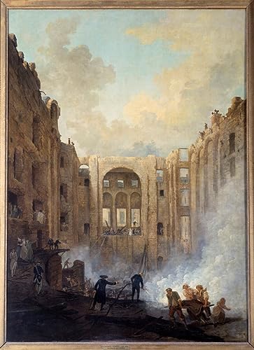 Tableau Hubert Robert l'incendie de l'opéra au palais royal poster graffiti mural 60x90cm