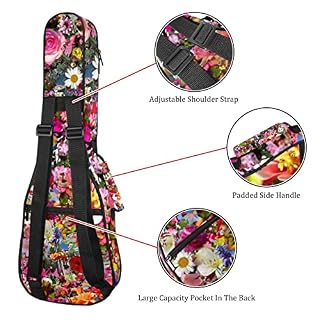 Sac Ukulélé Fleurs De Couleur Étui Pour Ukulélé 23 Pouces Pour Tenor Soprano Concert Étanche Housse Pour Ukulélé - Les Beatles, Paul McCartney, John Lennon, RIngo Starr, George Harrison Sac Ukulélé Fleurs De Couleur Étui Pour Ukulélé 23 Pouces Pour Tenor Soprano Concert Étanche Housse Pour Ukulélé – Image 3