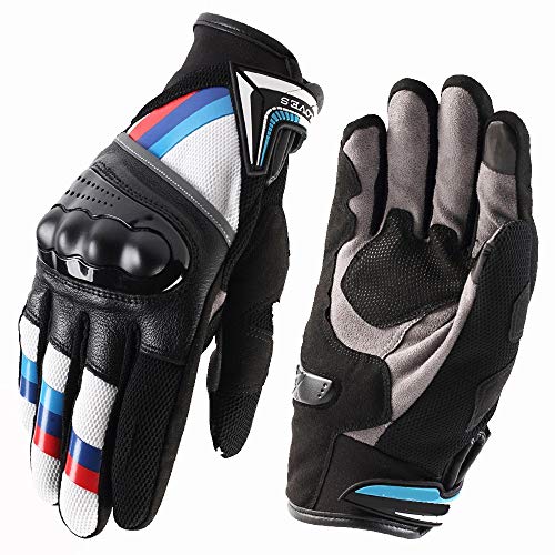 Preisvergleich Produktbild Arbeitshandschuhe Berührungserkennung Vollfinger-Handschuh-Winter-Männer und Frauen Kurz Sport-Handschuhe Motorrad-Motocross Road Racing Handschuhe Schnittfester Schutz ( Farbe : Blau , Größe : XL )