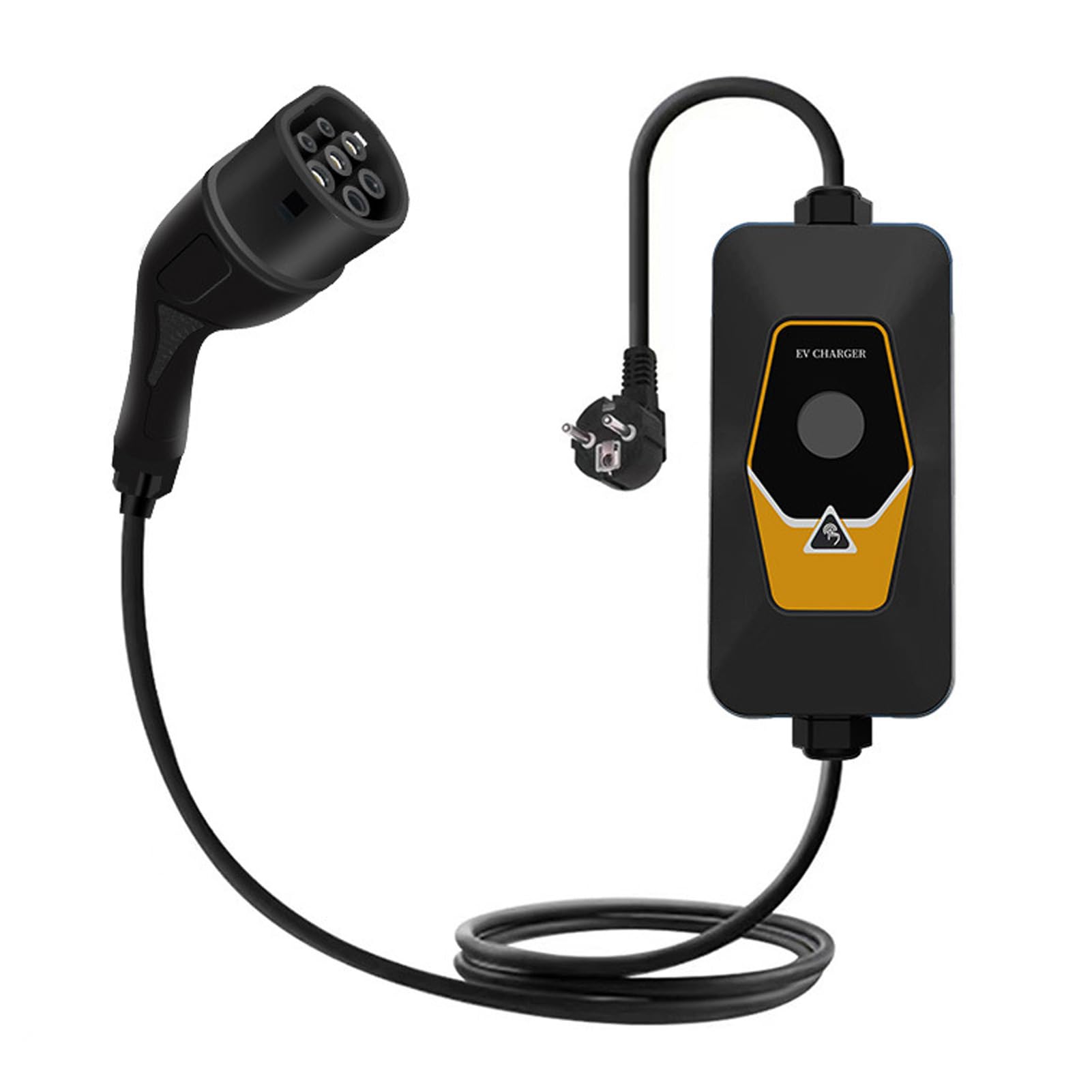 Tbest Cargador Portátil EV Tipo 2, Cable de 16,40 Pies, Estación de Carga de Corriente Ajustable para Vehículo Eléctrico para un Uso Fácil (Enchufe de la UE)