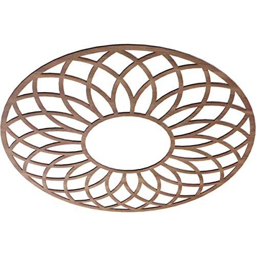 Image of Ekena Millwork 38 inchOD x 13 inchID x 3 /8 inchT Cannes Wood Fretwork Pierced Ceiling Medallion, Walnut