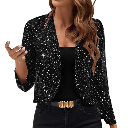Haut Paillettes Femme Soirée Strass Et Paillettes Chic Et Glamour Tee Shirt sans Manches Mode Tenue Paillette Hiver Dentelle Deguisement Carnaval 2#Noir S