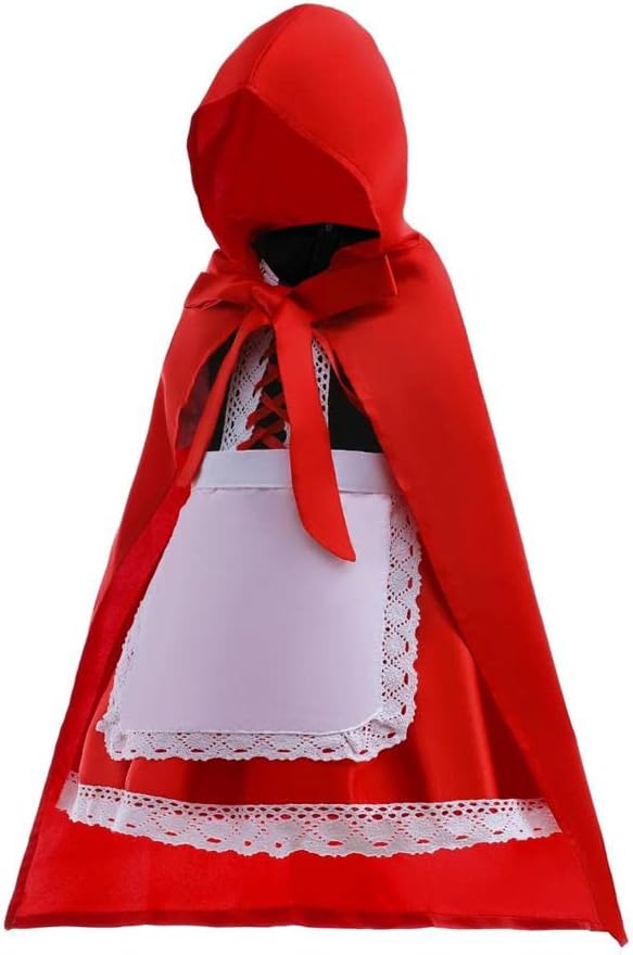 Dressy Daisy Storybook Girl in Red Hood Fancy Dress Up Costume Set with Cloak Cape for Toddler Little Girls Size 2T to 10