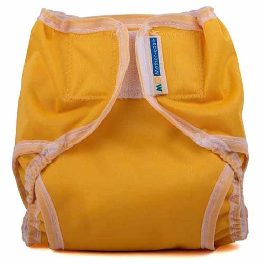 Mother-ease Rikki Reusable Nappy Wrap, Velcro Fastening, Waterproof Cover, Polyester Blend, Unisex (Mustard, XS)