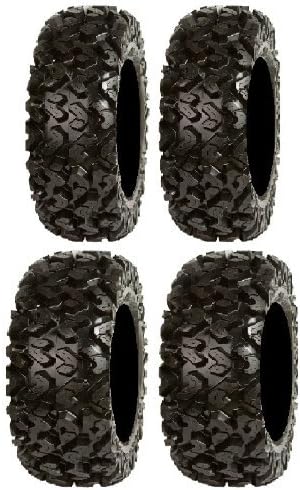 Full set of Sedona Rip Saw 27x9-14 and 27-11-14 ATV Tires (4) by Powersports Bundle