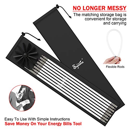 Dryer Vent Cleaner Kit 20 Feet Dryer Vent Brush Chimney Sweep Kit Suitable for Dredging and Cleaning Various Pipes,Chimneys and Vents Etc. Can Be Reused,Drill Adapter Included and Storage Bag