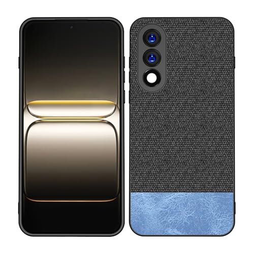 Image of Kapa Soft Fabric & Leather Hybrid Protective Back Cover for OnePlus Nord 5 | Shockproof Slim Hard Anti Slip Back Case (Black,Blue)