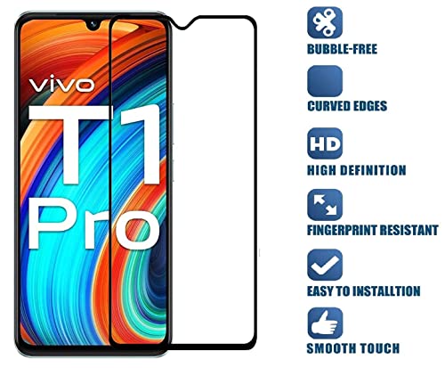 Image of STP FEEL Tempered Glass Compatible for Vivo T1 Pro 5G / Vivo V20 / T1 44W | Edge to Edge Coverage Screen Protector Guard | Full Screen Protector (6.44 Inch, Pack of 1)