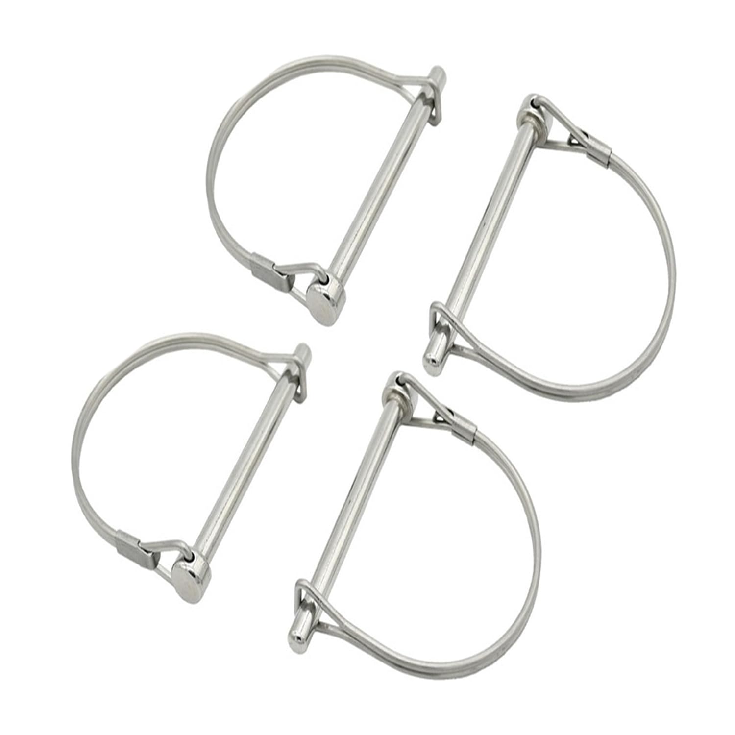 Trailer Coupler Pins - 4 Pack Zinc-Plated Safety Locks -4