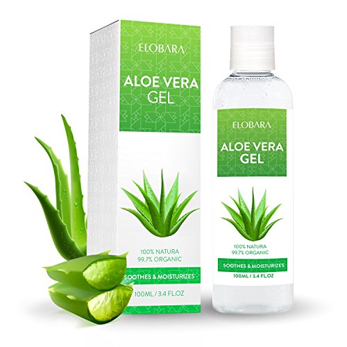 Elobara Aloe Vera Gel 100% natural pure Aloe with organic citrus Moisturizing soothing for skin and hair for sunburn and razor burn avoiding Allergic reactions like burning your skin