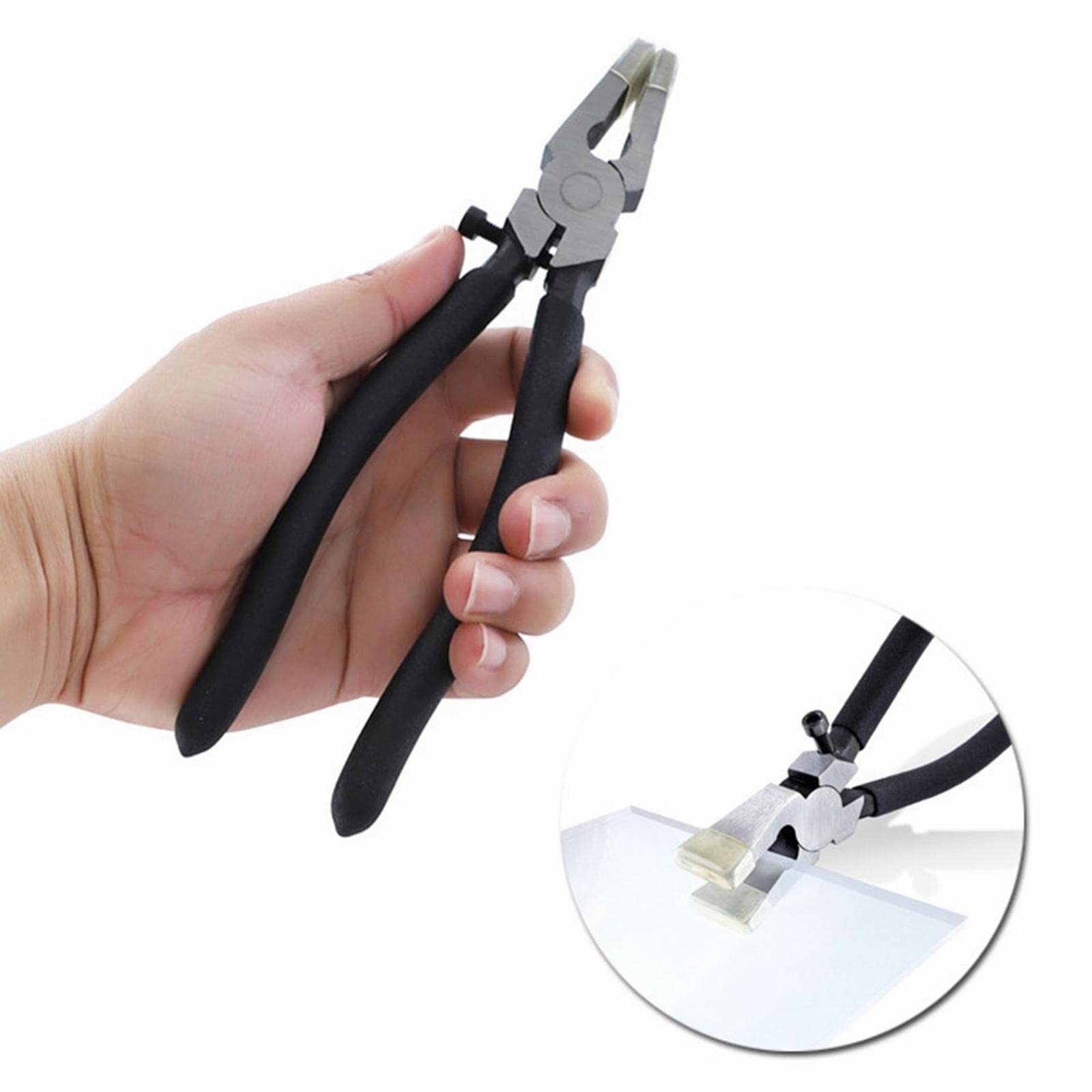 JINGYAN Alicates universales 6/8 Inch Flat Nose Plier Offset Pistol Handle Combination Pliers Carbon Steel Cutter Tool For Cutting Glass Tile Ceramics