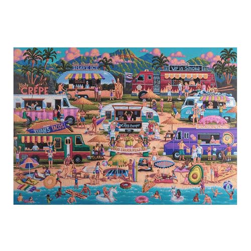 Buffalo Games - 500 Piece Wooden Jigsaw Puzzle Hawaiian Food Truck Festival - image 2