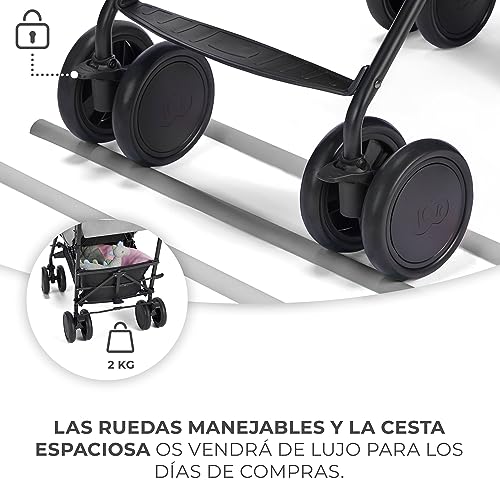 Kinderkraft Silla de Paseo SIESTA, Carrito paraguas, Posición tumbada, Plegable, hasta 22 kg, Gris - imagen 4