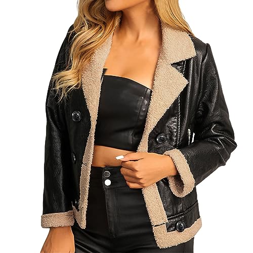 Veste femme de motard vintage en simili cuir souple au tombé parfait