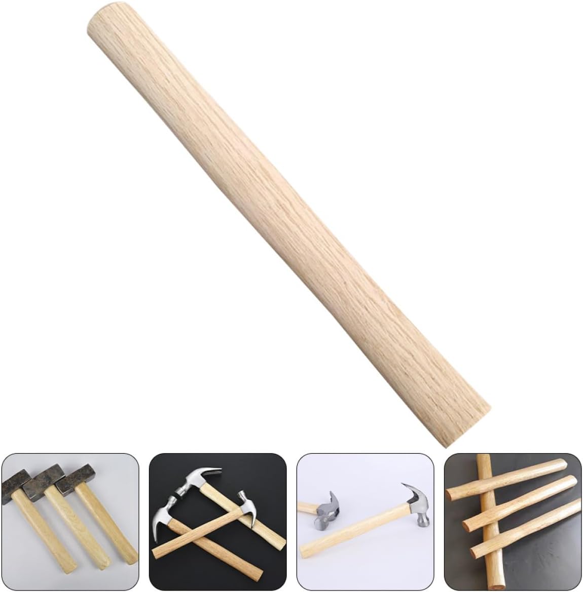 Wooden Hammer Handle Replacement, Sturdy Wood Handle for Hammer Repair, Anti-Corrosion 2pcs Small Grip, Suitable for Hand Tools and DIY Maintenance