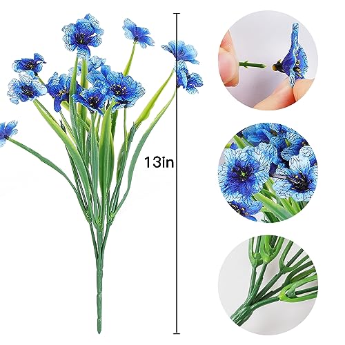 Image of AmyHomie 20 PCS Artificial Flowers for Outdoors, UV Resistant Fake Plants