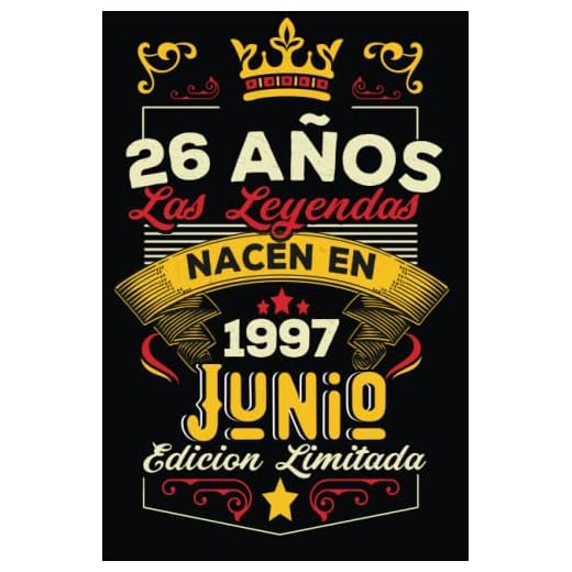 LAS LEYENDAS NACEN EN JUNIO EL AÑO 1997: 26 Aniversario Cuaderno personalizado 26 años regalos Feliz 1997 cumpleaños ideas de regalos