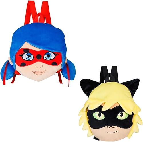 Miniatura 1 de P.M.I. Miraculous Plush Backpacks 30 cm (Random-2 Characters to Collect-Lady BugBlack-Cat Noar) (MLB7008)