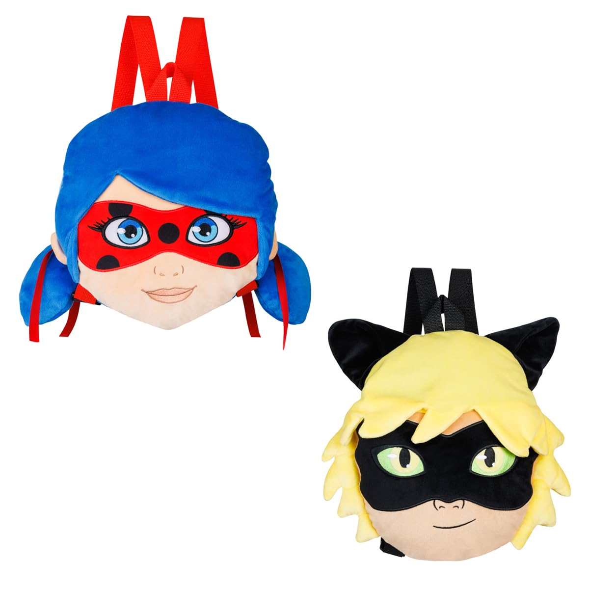 Sac à dos peluche Miraculous 30 cm Ladybug et Chat Noir P.M.I. - 2