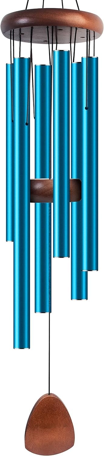 LUCKY-D Large Aluminium Wind Chimes 93 cm to Create a Zen Atmosphere Suitable for Outdoor, Garden, and Patio Decoration. Classic Wind Chimes with Wind Catcher Suitable as A Gift for Unisex (Blue, 1)