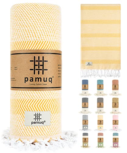 pamuq® Strandtuch XXL – Hamamtuch, Saunatuch, Badetuch & Duschtuch aus Baumwolle, handgemacht, leicht, saugstark, schnelltrocknend… – Ansicht 1