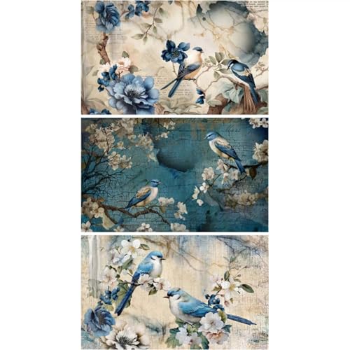 Prima Re-Design Decoupage Decor Tissue Paper-Sapphire Wings