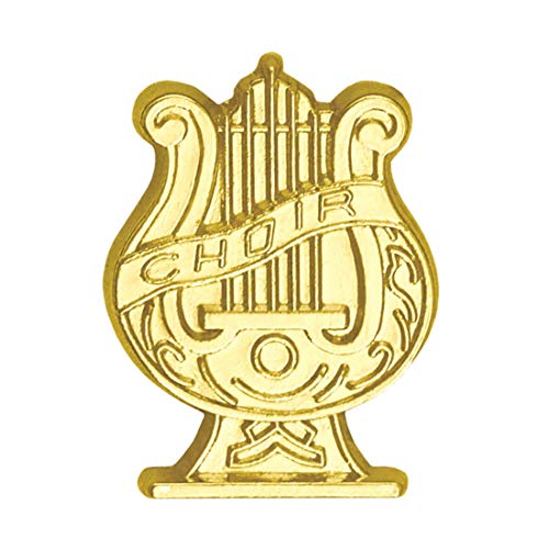 Express Medals Die-Stamped Solid Medal Gold Finished Choir Chenille Lapel Pin with Clutch Back - (Pack of 25)