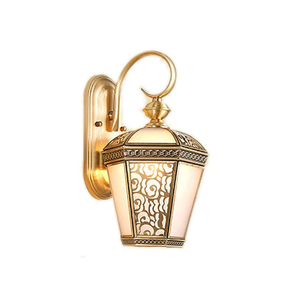 HynJGih All-Copper Restaurant Balcony Courtyard wall lamp Waterproof Outdoor wall lamp Cafe Aisle Foyer Lights(B)