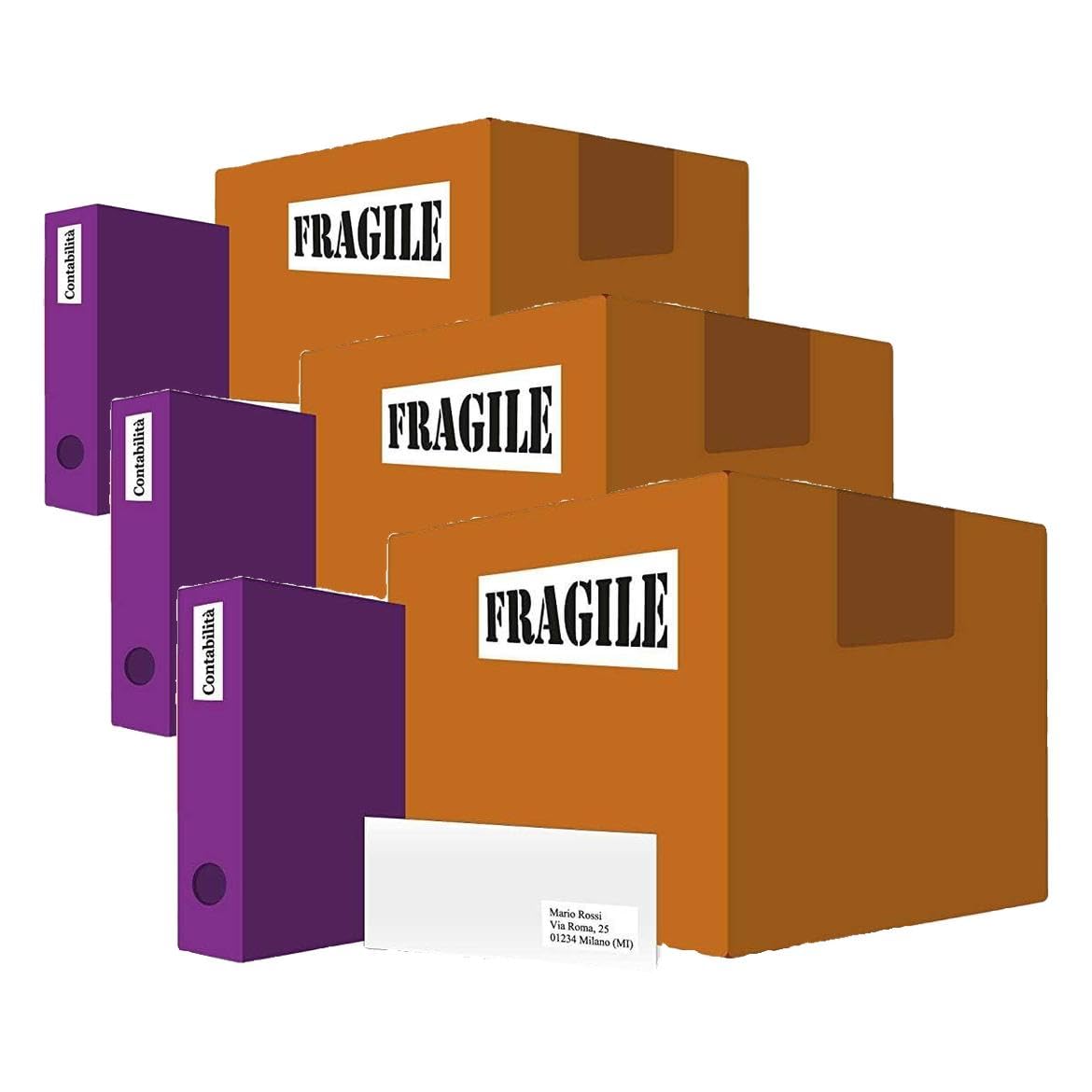 Megastar, Etichette bianche multiuso 52x30mm, Laser e Inkjet, 100 ff, (LP4MS-5230) (Confezione da 3)