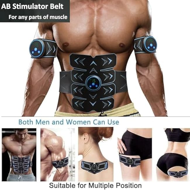 Fitness Belt, Abs Stimulator Muscle Toner, Ab Machine Trainer for All Body, Fitness Strength Training Workout Equipment for Men and Women