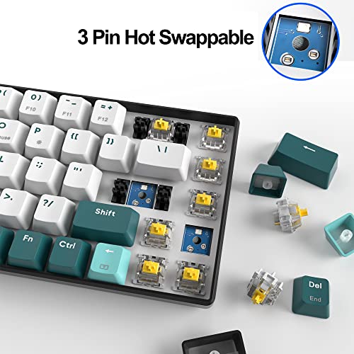 Teclado Gamer 60% Wireless Mechanical Gaming Keyboard miniatura 3