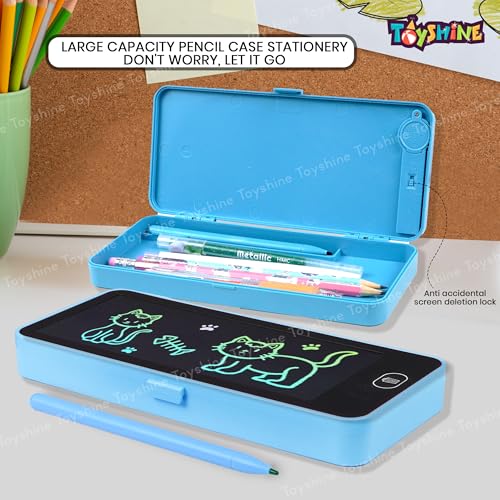 Image of Toyshine 2 in 1 Digital LCD Writing Pad Children Doodle Board with Pencil Box for Kids 3-10 Years Old Boys /Girls Gifts Education Learning Toy, Blue