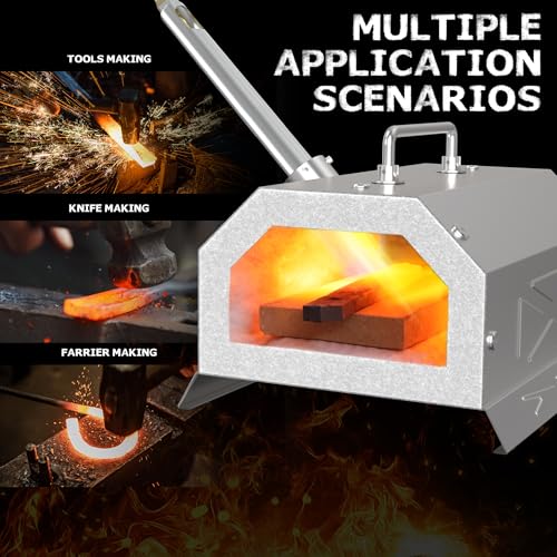Image of Nelyrho 1 Burner Propane Blacksmith Forge Kit | 2600F High Temperature, Stainless Steel, Portable Design, Blacksmithing, Knife Making & Metalworking