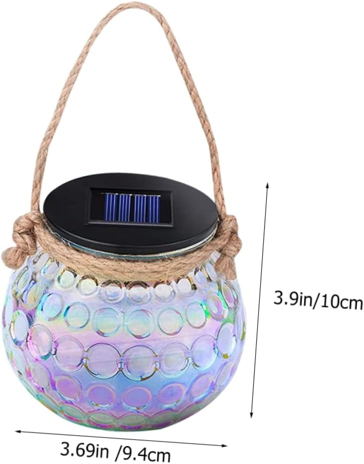 2pcs Hanging Solar Lanterns Decorative Solar Powered Lights for Outdoor Garden Glass Energy Saving Decor for Patio