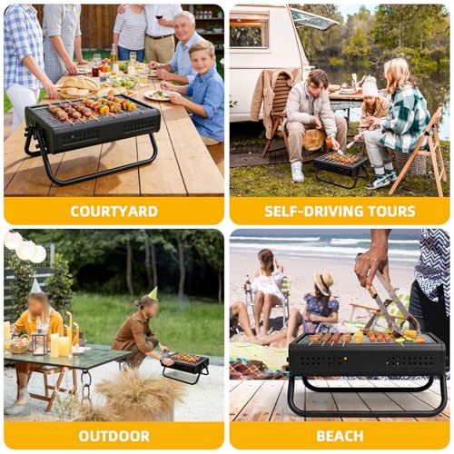 kisidus Holzkohlegrill Tragbarer BBQ Campinggrill Picknickgrill Kleiner Grill für Camping Outdoor Grillparty Reisen