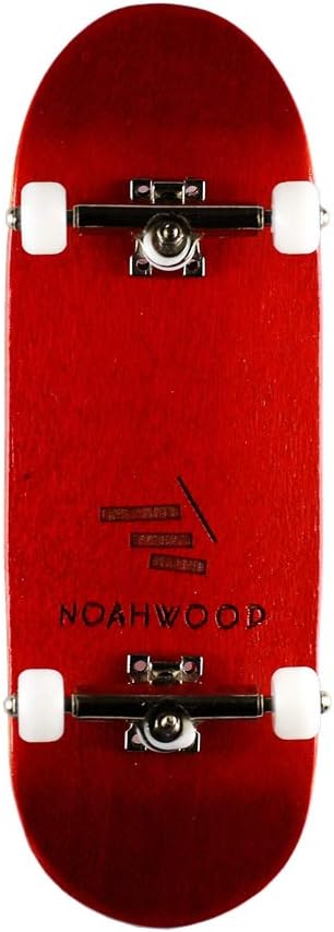 NOAHWOOD Wooden PRO Fingerboards NW8.0 360flip King of Finger Deck+ NW3.0 King Trucks Silvery +NW3.0 White Wheels (Red Maple, 100x34mm Set)