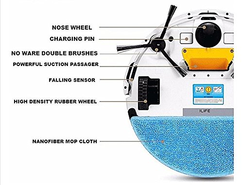 ILIFE V5s Pro Robot Vacuum Mop Cleaner with Water Tank, Automatically Sweeping Scrubbing Mopping Floor Cleaning Robot Voltage=100-240V - Thumbnail 2