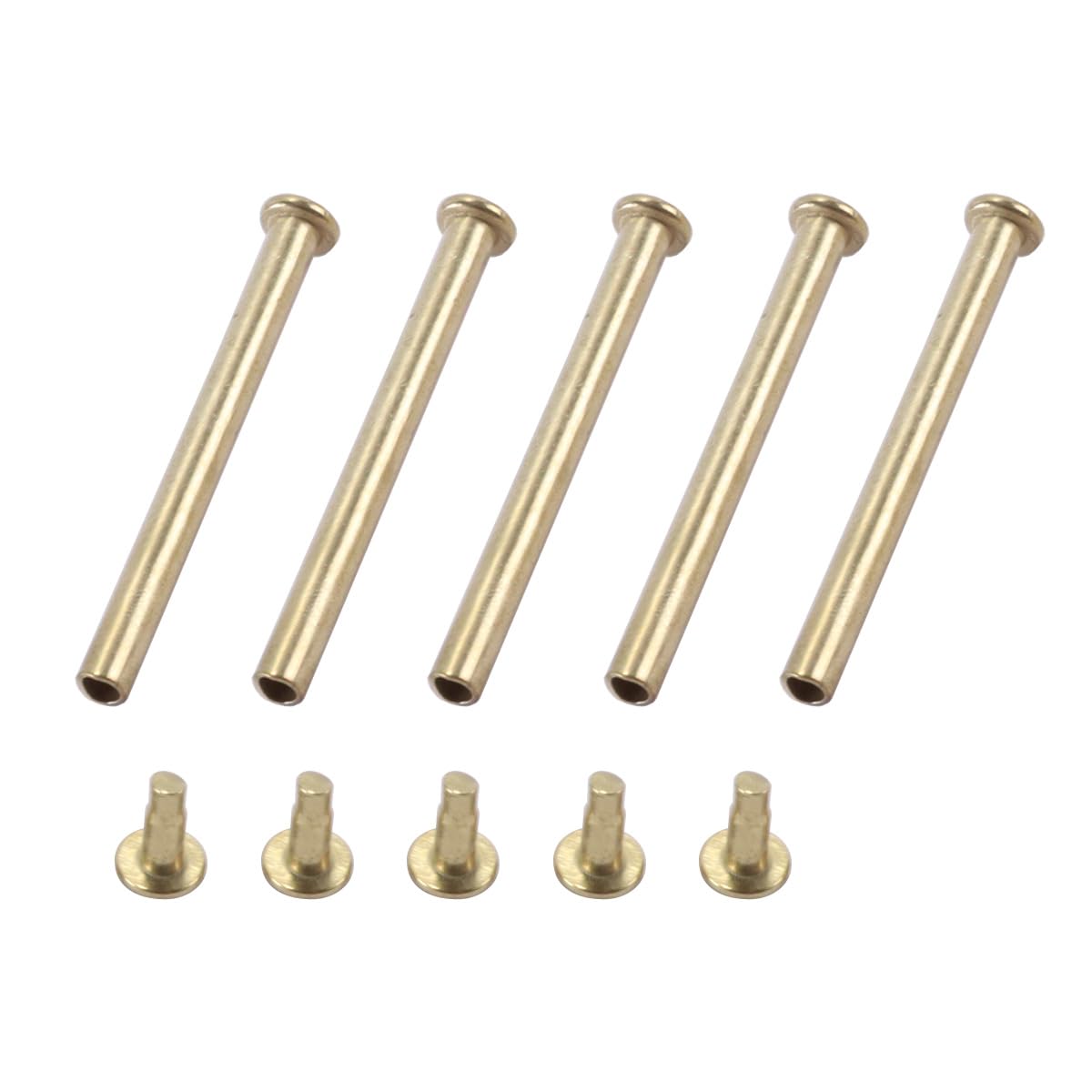 Huba 5PCS Metal Fan Rivets 32mm Round Head Golden Nails for Repair Folding Fan Pins Replacement Parts 2.8mm Shank Diameter