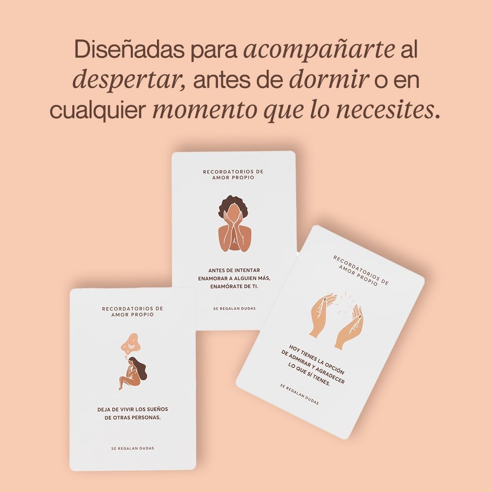 Recordatorios de Amor Propio | Self-Love Card Deck with Over 60 Affirmations | Positive Affirmations and Daily Reflections | Inspiring Gifts | Bring Intention to Every Day