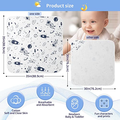 Image of Space Pattern Baby Towel 100% Cotton Hooded Towels 30x30 Inch Ultra Soft and Absorbent Bath Towels for Babies, Perfect for Boys Girls