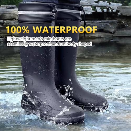 Rain Boots for Men Knee High Waterproof Garden Boots Mens Rubber Shoes with PVC Comfort Lightweight Work Mud Boots Resistant Durable Slip for Gardening Fishing Farming2