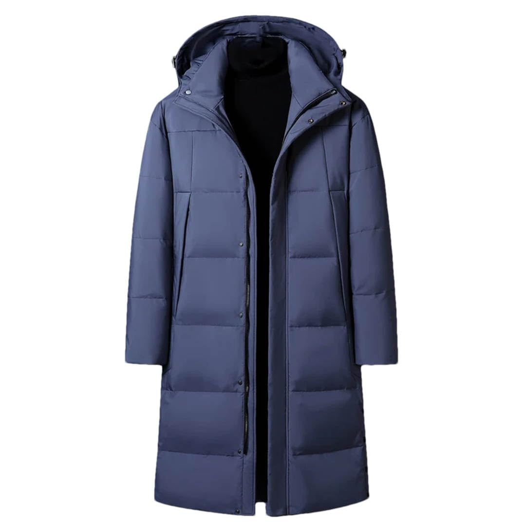 Mens Winter Down Jackets Hooded Overcoat Warm White Duck Down Coat Men Long Parkas
