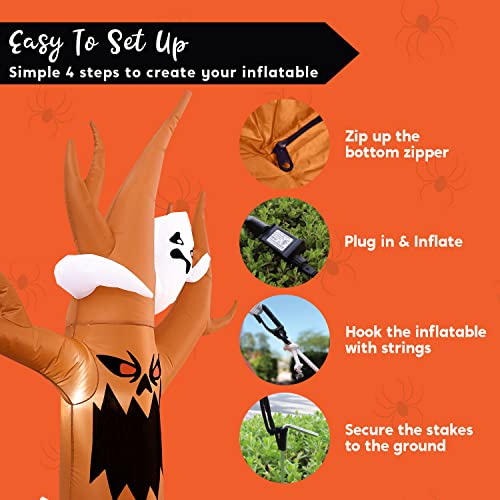 Joiedomi 8 Ft Tall Halloween Inflatable Scary Tree With Ghosts, Pumpkins And Build-In Leds, Blow Up Inflatables Dead Tree Monster For Halloween Party Indoor, Outdoor, Yard, Garden, Lawn Decoration #TOP6