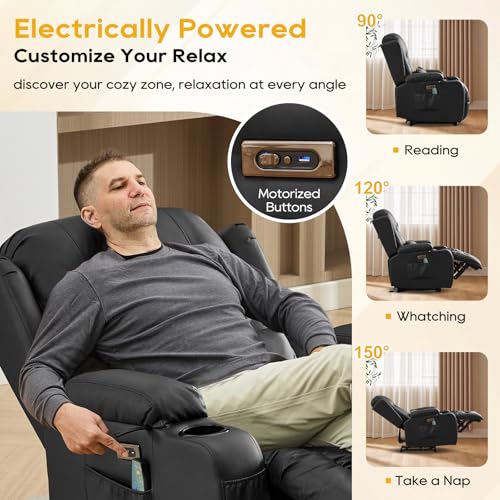 Sillón reclinable eléctrico negro de una plaza miniatura 4
